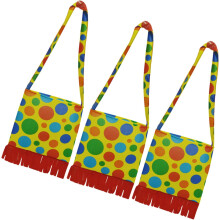 3-teiliges Set Clown-Rucksack-Kostümzubehör, Vintage-Zirkus-Partytüten