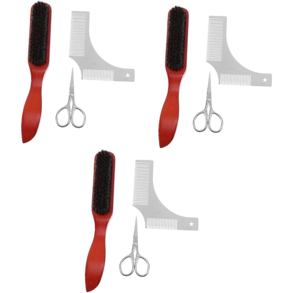 Hkhbjs 3Sets Beard Care Set Beard Brush Comb Trimmer And Travel Bag Easy To Use