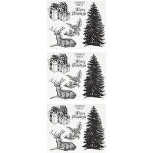 3er-Set Weihnachtsbaum-Hirsch-Stempel, niedliche TPR-Stempel, tragbare Scrapbooking-Stempel, Weihnachtsbastelbedarf