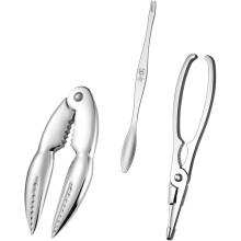 3-teiliges Krabbenbeinzangen- und Öffner-Set aus Edelstahl, formstabiles Meeresfrüchte-Werkzeug