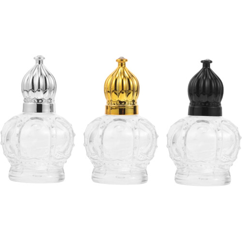 Σετ 3 τεμαχίων 15ml Roller Ball Dispenser Αρώματος με Χρυσά, Μαύρα, Ασημένια Καπάκια