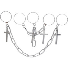 3er-Set Retro-Ketten-Fingerringe, stilvolles Kreuz, kreativer Schmuck für Damen, modisches Fingeraccessoire, kleiner Fingerring