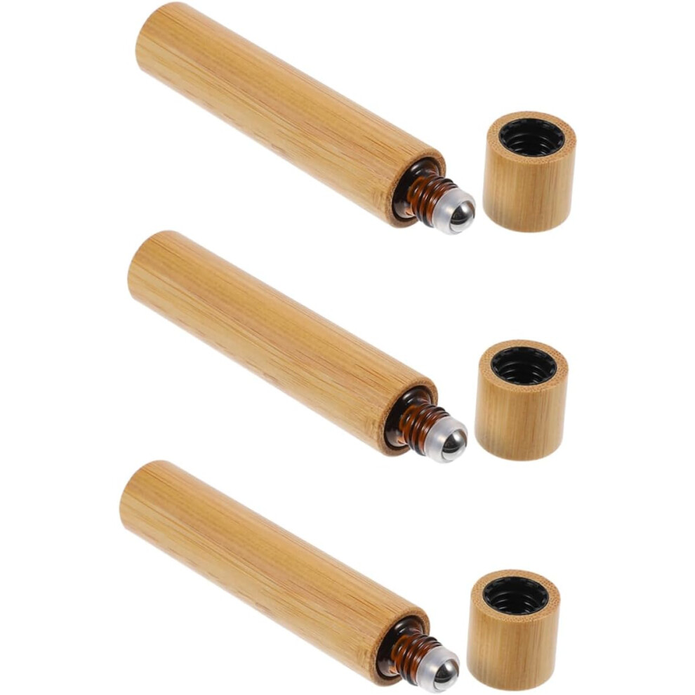 Hkhbjs 3Pcs Portable Travel Perfumes Bottles Bamboo Essential Oil Bottle Refillable Travel For Daily Use