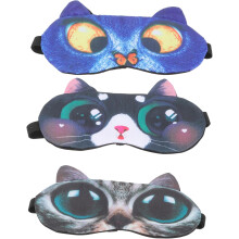 3er-Pack Schlafmasken mit Tiermotiven, ideal für Reisen, für Damen, lichtundurchlässig, aus weichem Plüsch.