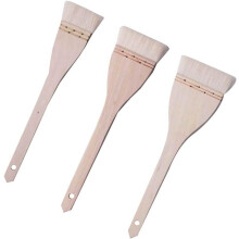 3pcs Hand-Painted Wool Hair Wall Painting Brushes Copper Wire Base, Oil and Acrylic Paint Fan Brushes