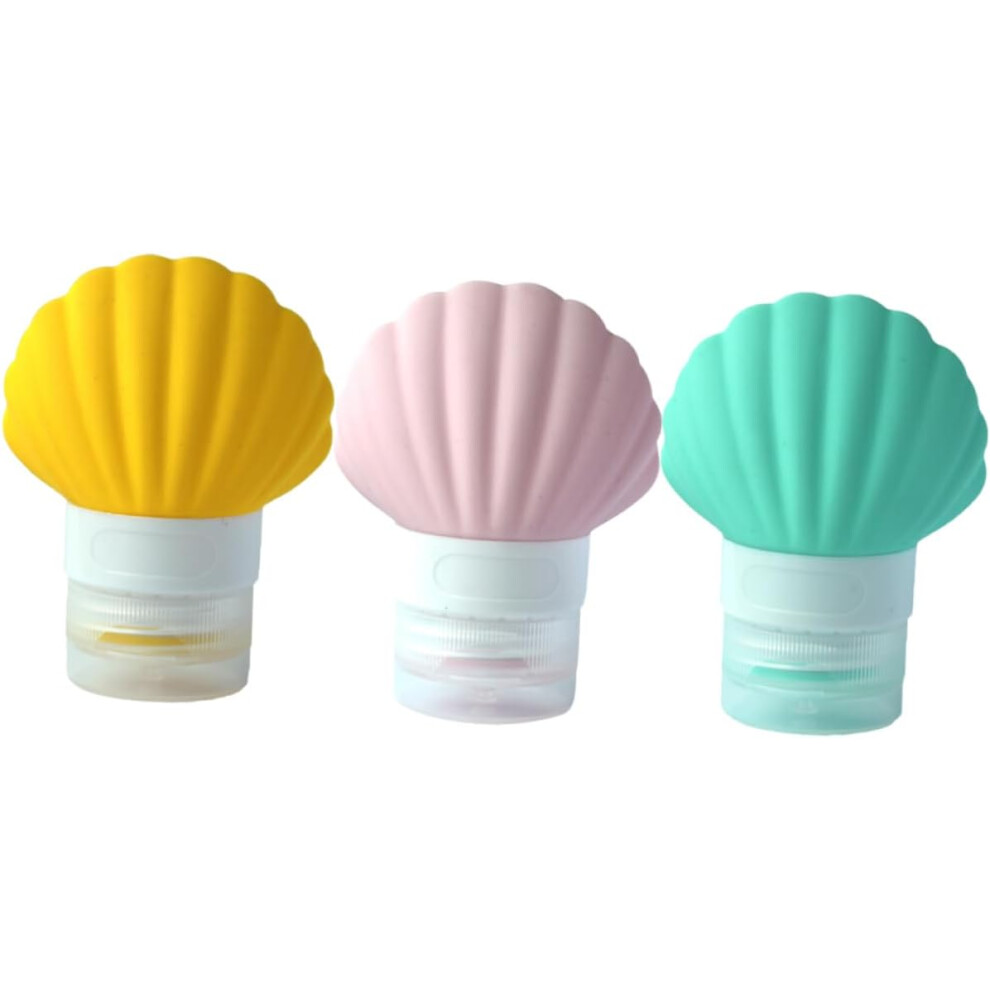 Hkhbjs 3Pcs Shell Shaped Silicone Travel Bottle For Lotion Emulsion Bottles Tsa Approved For Travel Toiletry