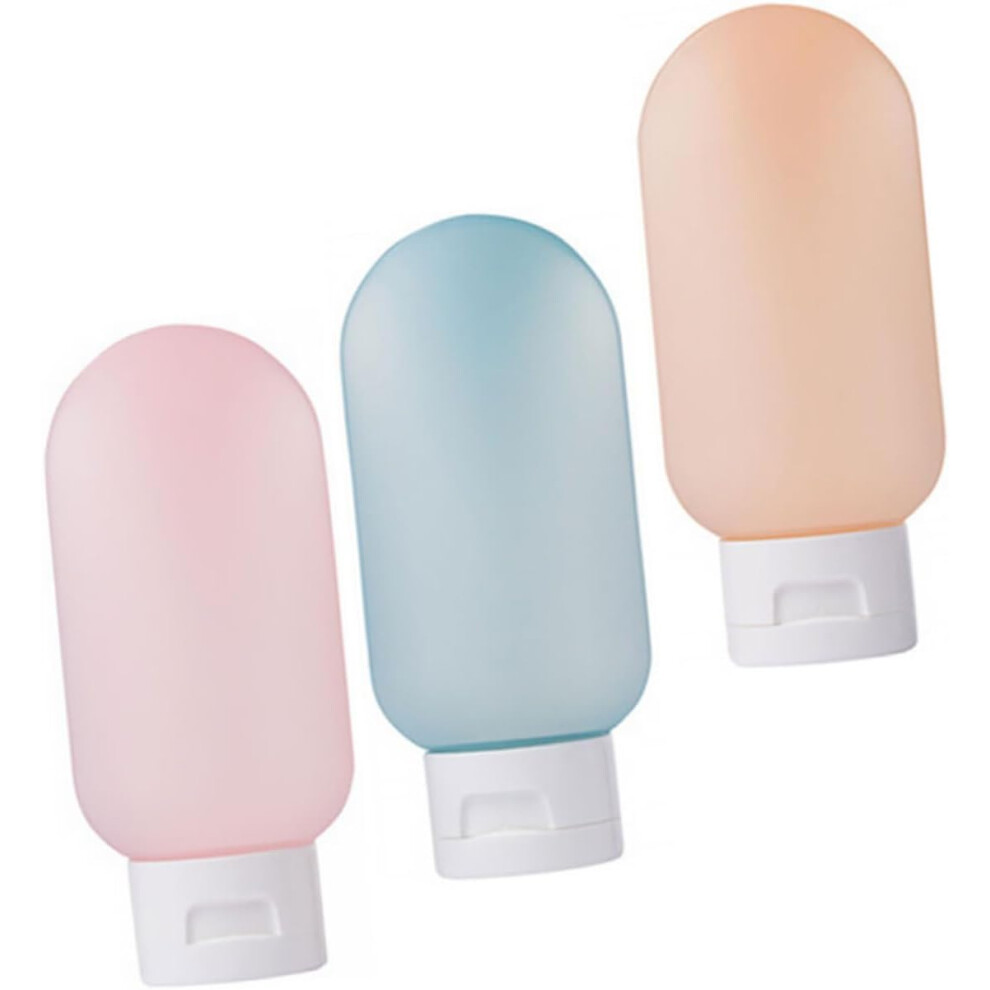 Hkhbjs 3Pcs Extruded-Type Dispensing Bottles Empty Liquid Storage Bottles For Travel Cosmetics Replacement Random Color