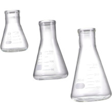 3 fiasche di vetro coniche, forniture da laboratorio per studenti per esperimenti di chimica