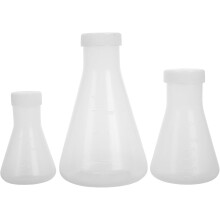 Ensemble de 3 fioles Erlenmeyer en plastique avec graduation : 50 ml, 100 ml et 250 ml, béchers coniques à large ouverture pour laboratoire.