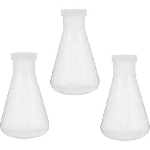 3pcs Professional Science Lab Flask Erlenmeyer Conical Bottles Graduations