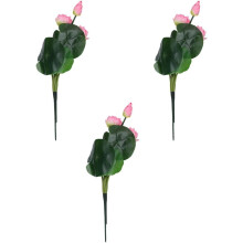3er-Set dekorative Kunstblumen, Seidenlotusstängel, wunderschöne, elegante und natürliche Dekoration