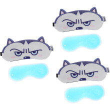3 antifaces para dormir con estampado de dibujos animados, antifaz refrescante para viajes, compresa caliente, antifaz transpirable.