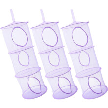 Hamac pour peluches (lot de 3), hamac multicouche en polyester pliable, design en maille.