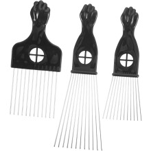 3-teiliges Set Edelstahl-Haarkämme für Herren, doppelseitiger Metall-Haarstylingkamm