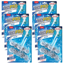 (Ocean) 6 Pack Power Toilet Rim Block Cleaner (Twin Pack), Clear Water Toilet Rim Block with Anti-Limescale, Cleaning Foam,