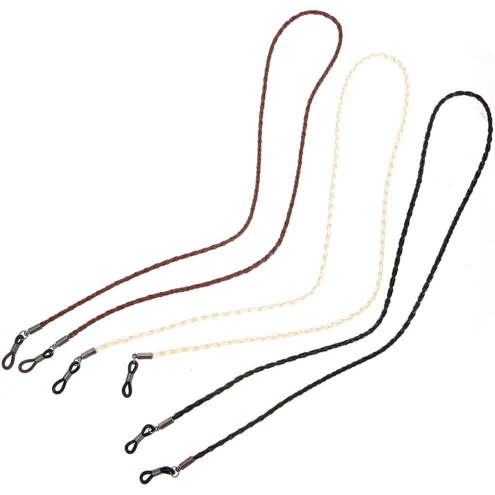Hkhbjs 3Pcs Glasses Neck Strap Eyeglass Chain Leather Eyeglass Straps