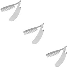 3-teiliges Herren-Kamm-Set: Friseurkamm, Schnurrbartbürste, faltbare Tasche für Haarstyling und Bartpflege