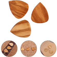 3-teiliges Plektrum-Set aus Olivenholz für Ukulelen, angenehm in der Hand, leicht, Gitarrenplektrum aus Holz