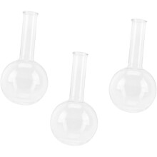 Set aus 3 Flachboden-Glaslaborflaschen (250 ml), schmaler Hals, leicht, für den Chemieunterricht in der Schule