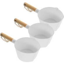 3-teiliges Küchen-Wasserschöpfkellen-Set mit Holzgriffen und glatten Kanten