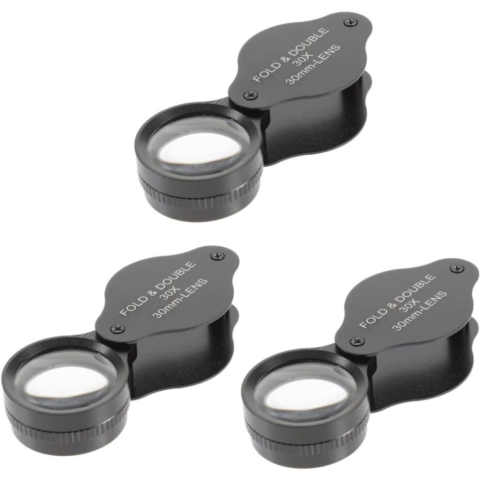 Hkhbjs 3Pcs Folding Magnifier Magnifying Glass Handheld For Reading Coins Jewelry Portable Magnifying Lens Vision Aid
