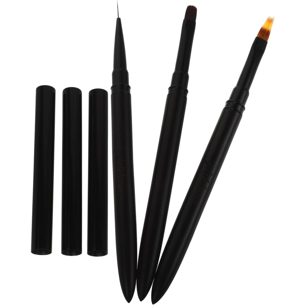 Hkhbjs 3Pcs Nail Art Brush Tool Set Wood Nail Brushes For Art Liner Painting Sculpting Gel Polish Clean