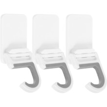 3er-Set Mopphalter, bohrfreie Mopphaken, Wandhalterungen aus Kunststoff, schlankes, modernes Design, platzsparend, verhindert