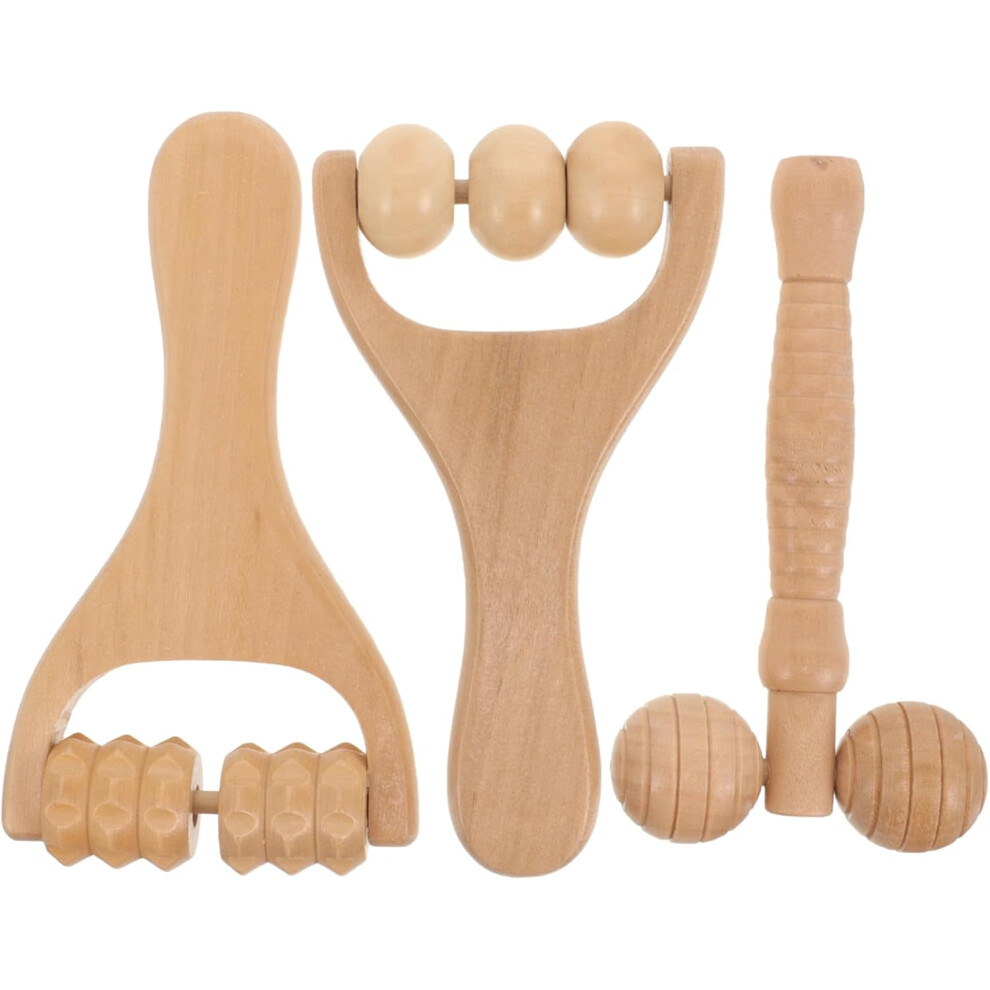 Hkhbjs 3Pcs Wooden Massage Roller For Shoulder Massager Convenient Acupoint Massager Tool