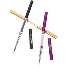 Kit de manucure 3 pièces comprenant des stylos de dessin, un pinceau de nettoyage et des outils pour nail art à faire soi-même.