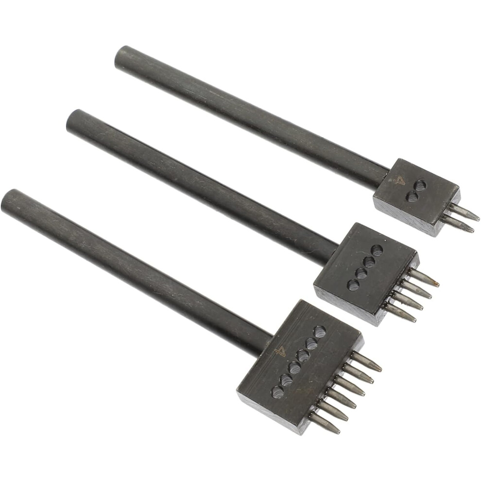 3Pcs Leather Round Row Punching Tools For Diy Crafts Belt Hole Puncher Spacing Hole Punches 5455468290015