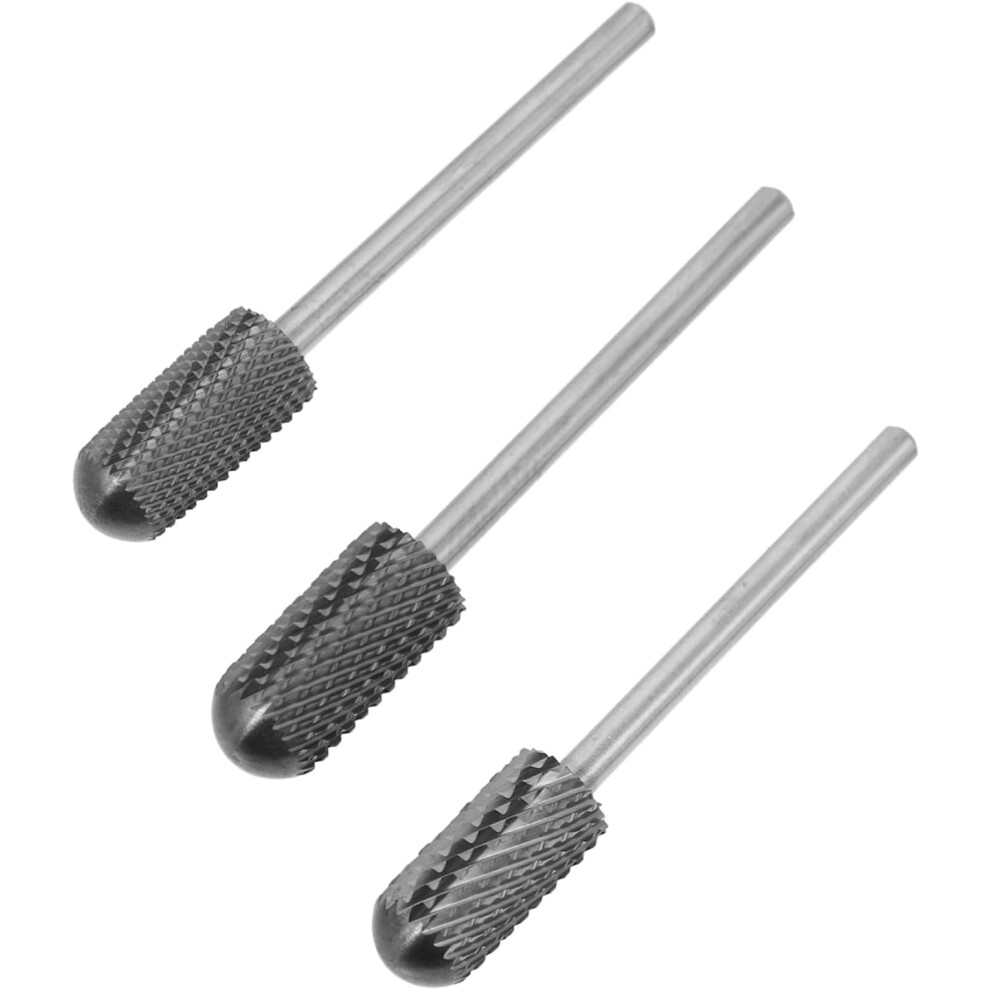 Hkhbjs Silver 3Pcs Nail Drill Bits Manicure And Pedicure Smooth Round Electric Nail File Kit