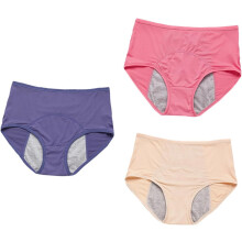 3er-Pack Periodenunterwäsche für Damen, verlängert, mittelhoch geschnitten, feuchtigkeitsabsorbierend für die Menstruation