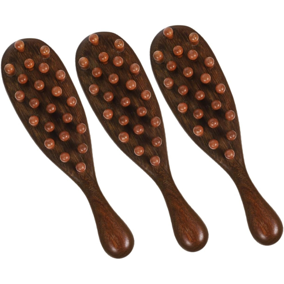 Hkhbjs Unisex 3Pcs Meridian Massage Comb For Women Sandalwood Manual Scalp Massagers Wooden Hair Comb