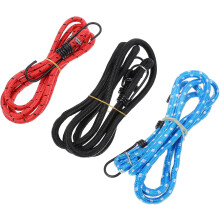 3 Stück elastische Gepäckgurte mit Bungee-Seil, 8 mm x 140 mm, rot, blau, schwarz, Ladungssicherungsgurte