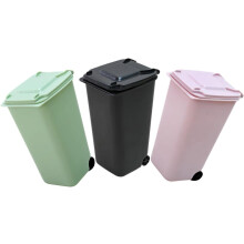 Lot de 3 mini poubelles de bureau avec couvercle, petites poubelles de bureau multifonctionnelles