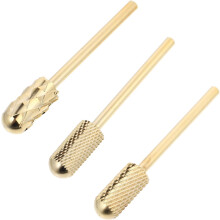 Juego de 3 brocas para uñas de acero de tungsteno para manicura, ideales para uñas de gel y uso doméstico.