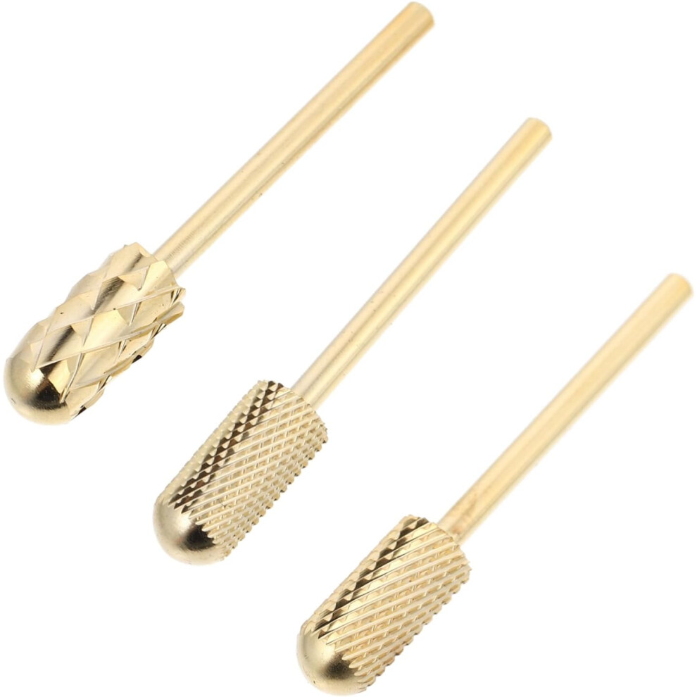 Hkhbjs Nail Drill Bit Set 3Pcs Tungsten Steel Manicure Drill Bits For Gel Nails With Head For Home Use