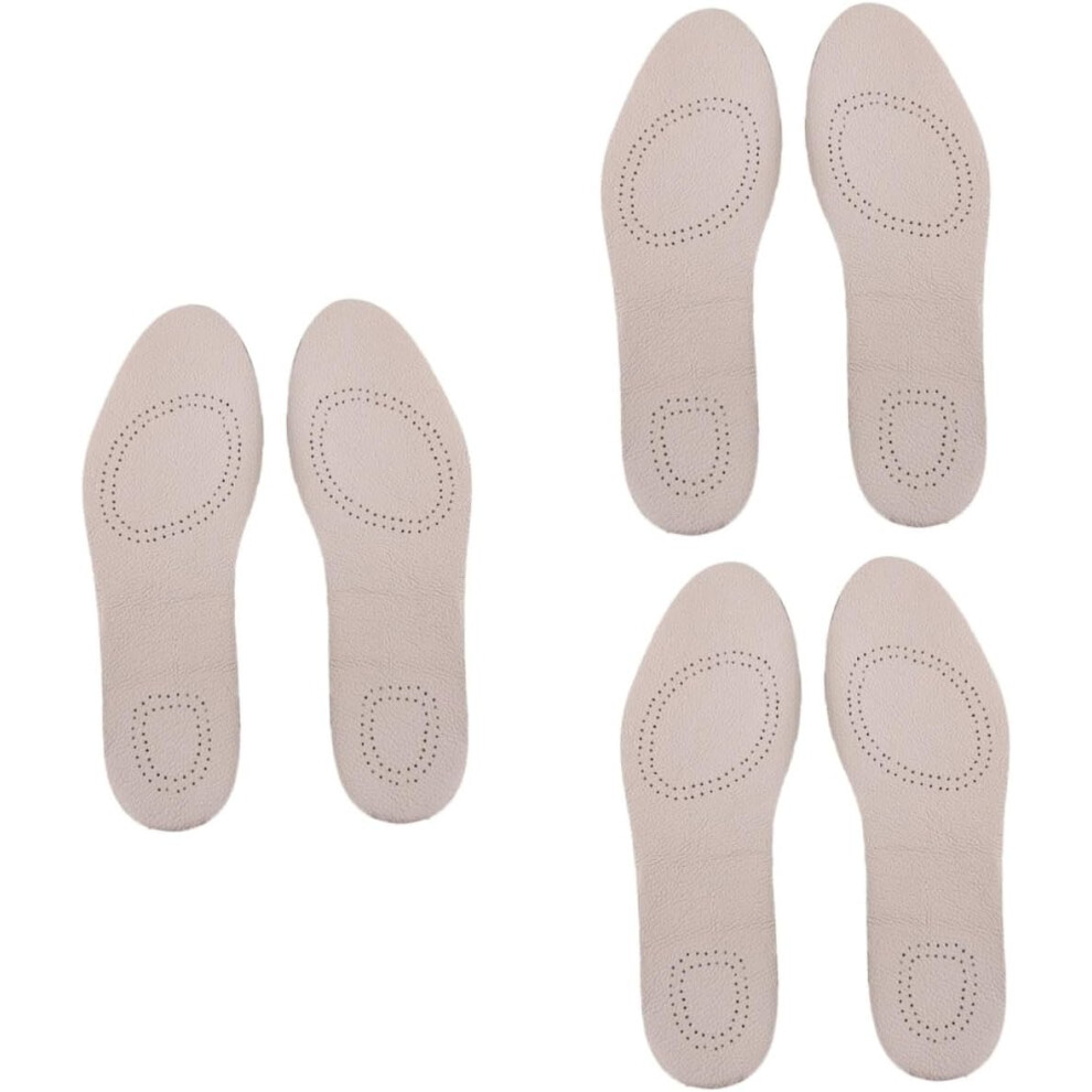 Hkhbjs 3Pairs Leather Insoles Breathable Cowhide Insoles For Sports Shoe Pads For Mens Boots And Leather Shoes Use