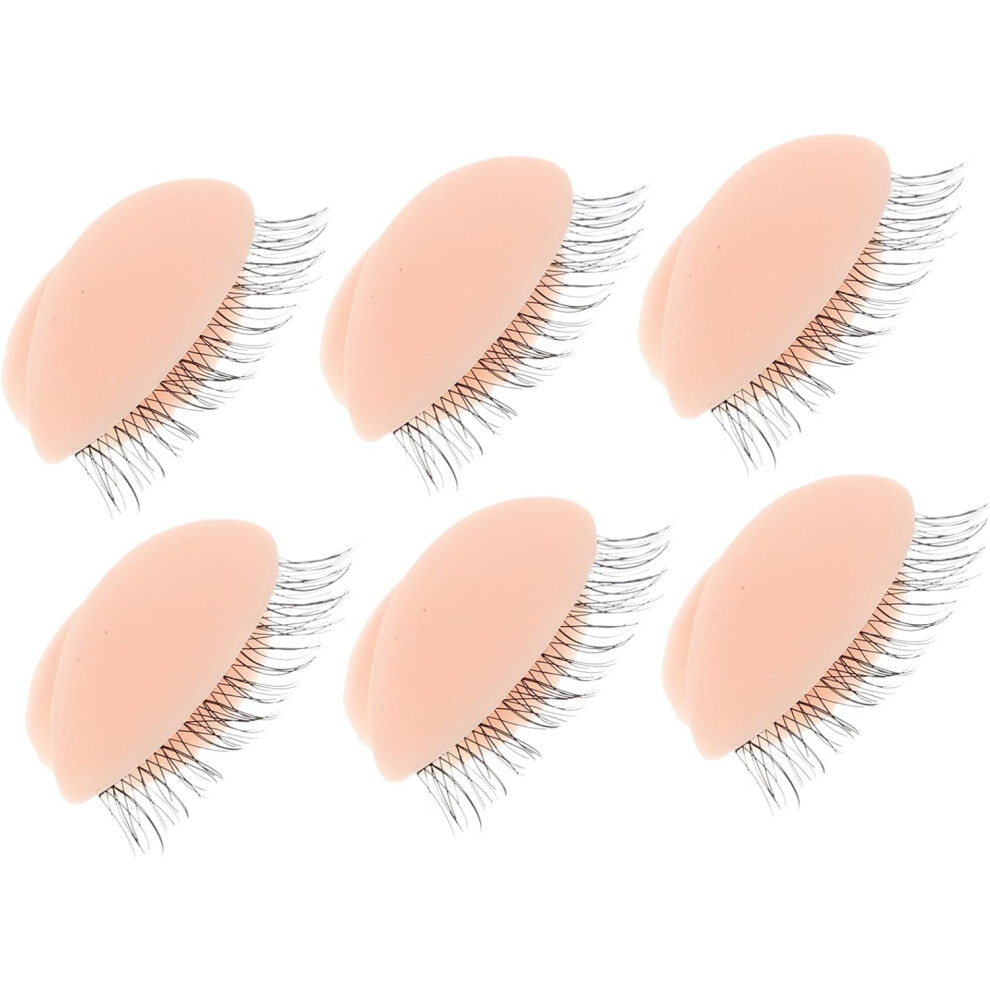 Hkhbjs 3Pairs Eyelash Extension Training Head Molds Natural Lash Applicator Tool