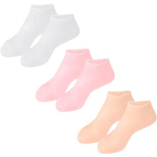 3pairs Elastic Gel Socks Moisturizing Invisible Foot Covers for Heel Care Comfortable Wear for Home Travel