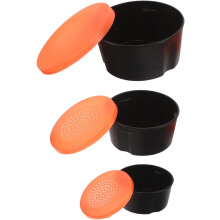 Set van 3 oranje-rode dozen voor levend aas, geschikt voor de visserij, met ademende gaten, draagbaar plastic.