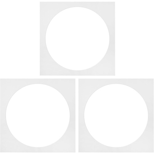 3Pcs Square Pre-Cut Picture Frame Mat Boards 33X33Cm with Round Inner Opening, Artwork Frame Mat