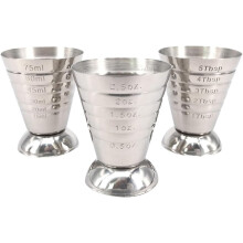 3er-Set Messbecher aus Edelstahl, 75 ml Fassungsvermögen, cleveres, konisches Design