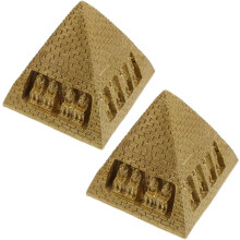 3-teiliges Deko-Set aus Harzpyramiden im Mini-Format, vielseitige goldene Harzpyramidenmodelle