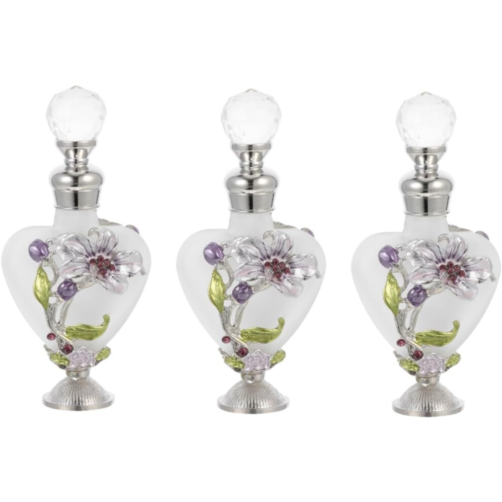 Hkhbjs 3Pcs Delicate Essential Oil Bottle Chic Multi-Purpose Perfume Glass Bottle Adorn