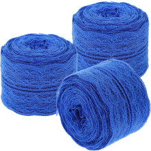 3 Rolls 4.5cm Blue Lace Ribbon Trim 10 Meters Each Non-Stretch Lace Fabric for Sewing Clothes