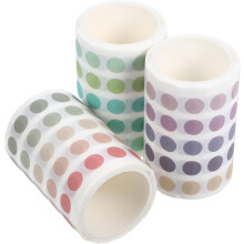 Dot Washi Tape Sticker-Set (3 Rollen), selbstklebende runde Punkt-Etiketten für Planer und Scrapbooking