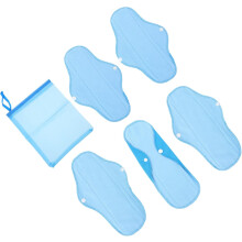 Compresas menstruales reutilizables, lavables, juego de 6 unidades, impermeables, con forro polar, para protección nocturna posparto.