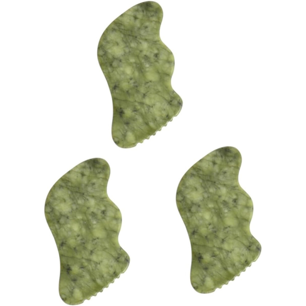 Hkhbjs 3 Pcs Muscle Relief Tool Safe Jade Stone Massage Scraper Compact Size Enhance Blood Circulation