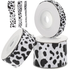 Grosgrain-Band mit Kuhmuster, 5 Yards Set, DIY-Stoffband für Partydekorationen mit Kuhstreifenmuster